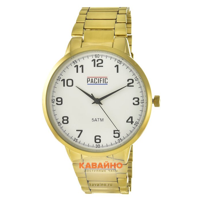 Pacific X0059 корп-золот циф-бел браслет купить в часовом интернет-магазине