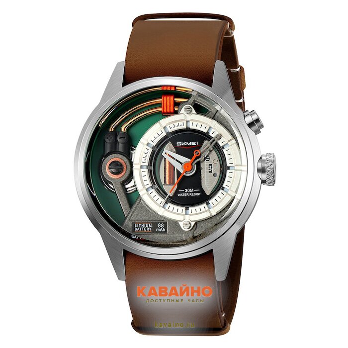 Skmei 2333SIBN silver /brown купить в часовом интернет-магазине