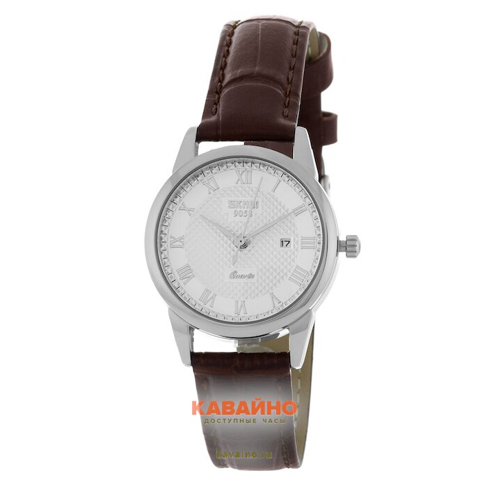 Skmei 9058LSIWTBN-S brown band white dail lady (фото 2)