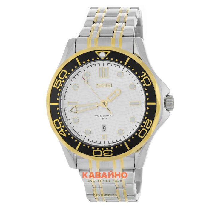 Skmei 9276STGDS silver/gold-silver-steel strap (фото 2)