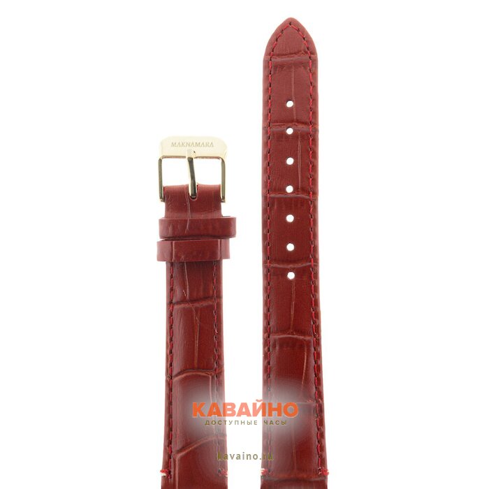 MAKNAMARA 16 мм красн крокодил зол заст MP-16085 купить в часовом интернет-магазине