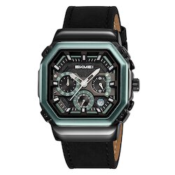 Skmei 2518LBKGN black/green-leather