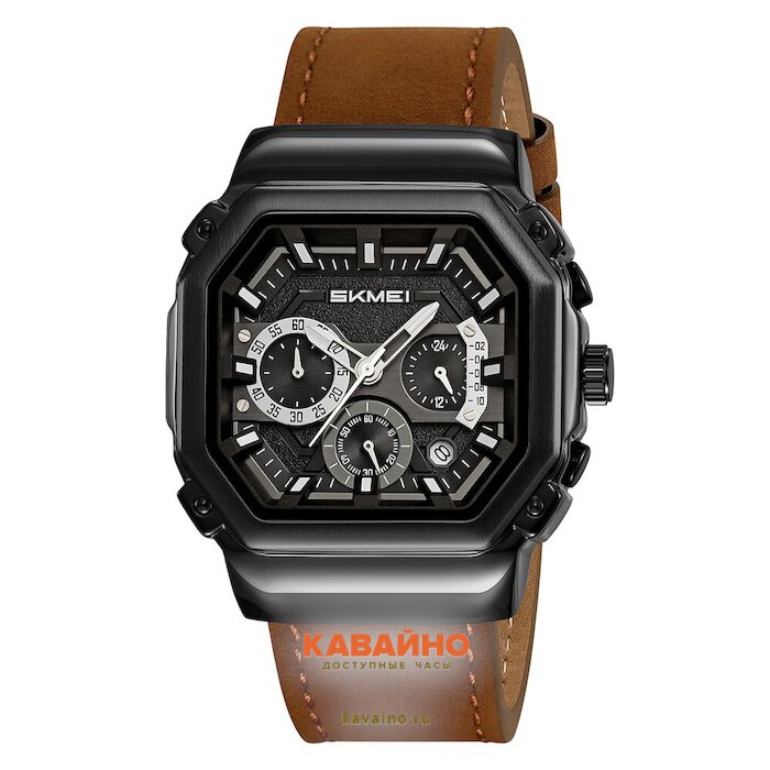 Skmei 2518LBKDKBN black/dark brown-leather купить в часовом интернет-магазине