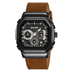 Skmei 2518LBKDKBN black/dark brown-leather