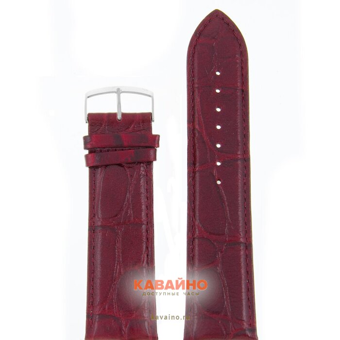 Modeno 26 мм бордовый croco c сереб застежкой K016 купить в часовом интернет-магазине