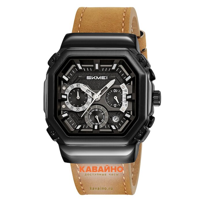Skmei 2518LBKLTBN black/light brown-leather (фото 2)