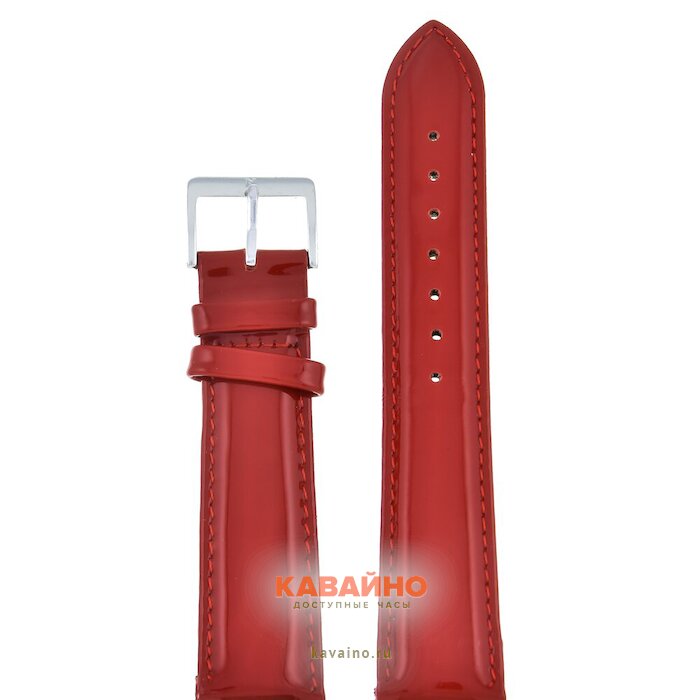 Nagata 20 мм красный лак серебряной застежкой купить в часовом интернет-магазине