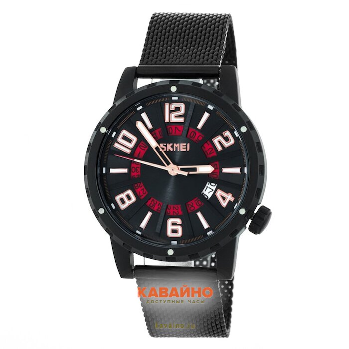 Skmei 9202SRD red-mesh steel belt (фото 2)