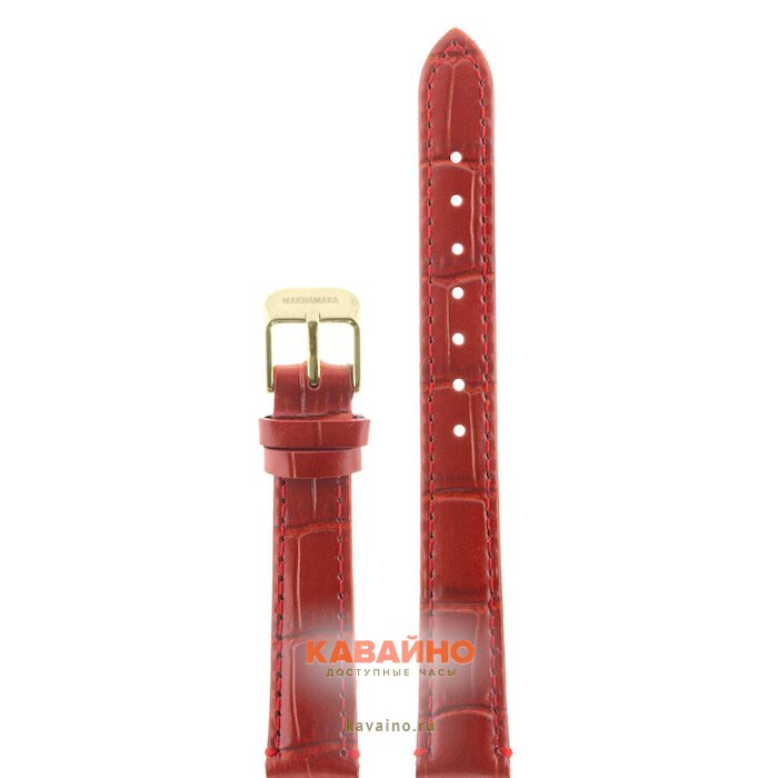 MAKNAMARA 14 мм крас крокодил зол заст MP-14085 купить в часовом интернет-магазине