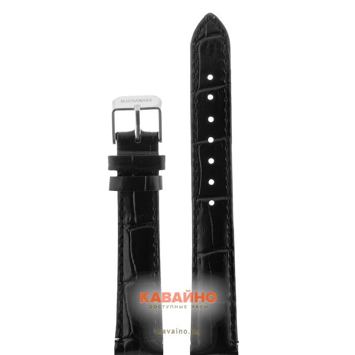 MAKNAMARA 16 мм чер крокодил сер заст MP-16018 купить в часовом интернет-магазине