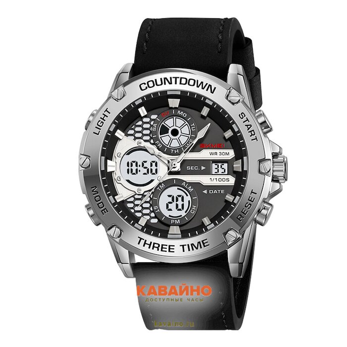 Skmei 2502LBKBN silver/black-leather (фото 2)