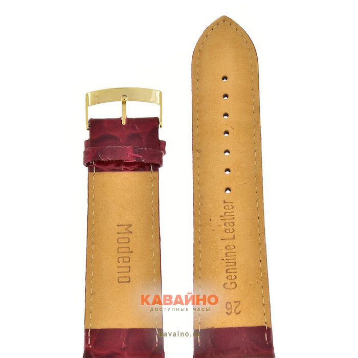 Modeno 26 мм бордовый croco c золотой застежкой K016 (фото 2)