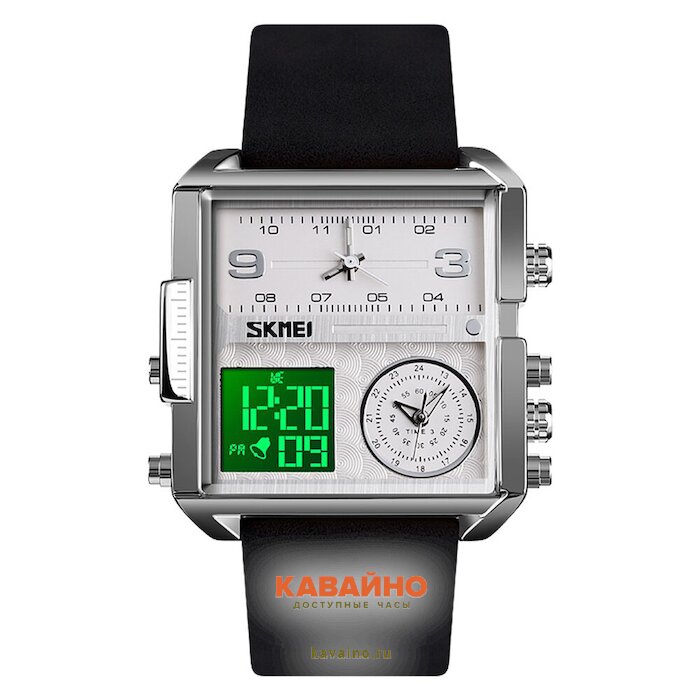 Skmei 1584LSIBK silver/ black leather (фото 2)