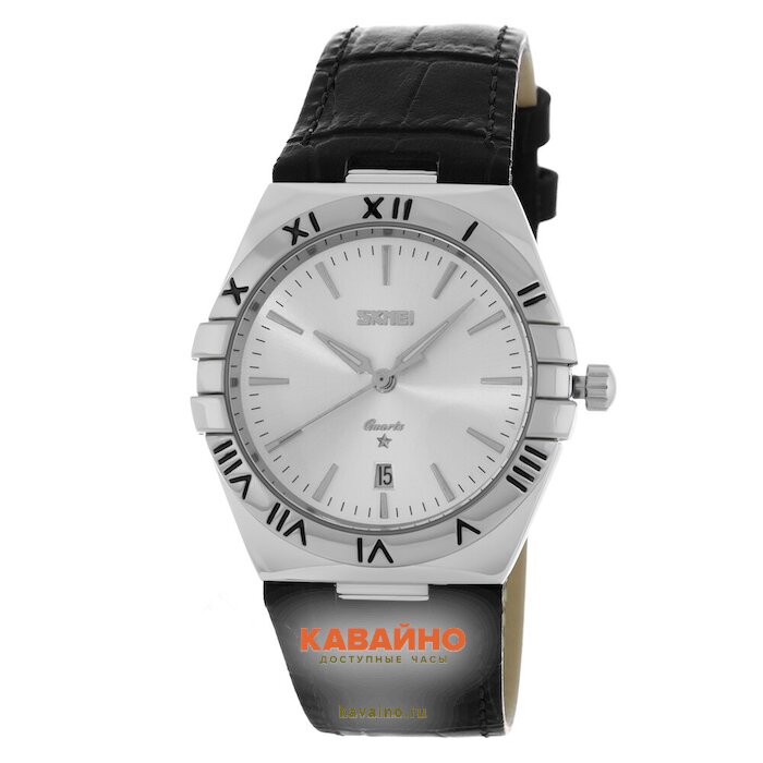 Skmei 9257LSIWT-B silver/white-leather (man) (фото 2)
