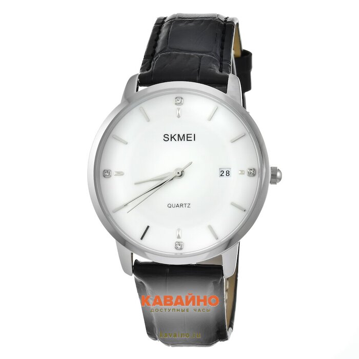 Skmei 1801LSIWT silver/white-black leather купить в часовом интернет-магазине