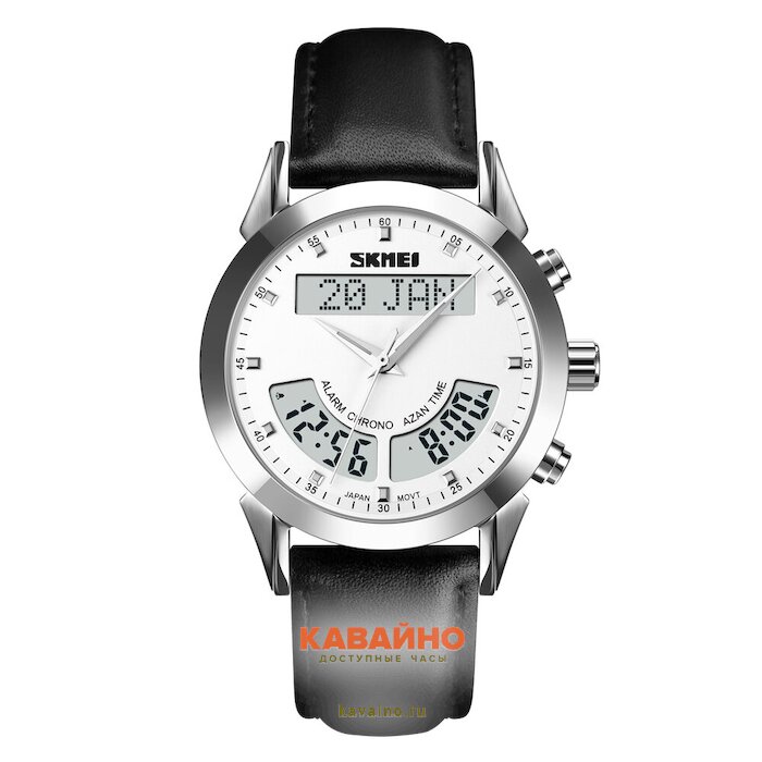 Skmei Q036LSI silver/white-leather (фото 2)