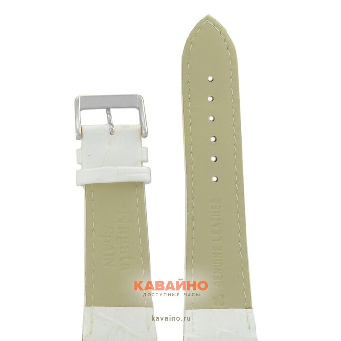 Nagata 24 мм бел croco с серебряной застёжкой (фото 2)