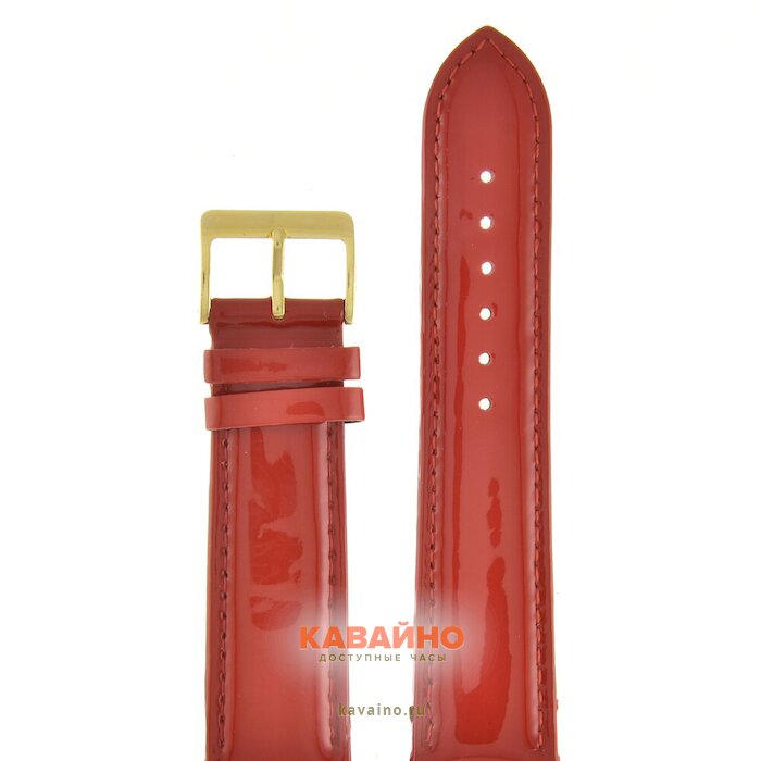 Nagata 22 мм красн лак с золотой застёжкой купить в часовом интернет-магазине