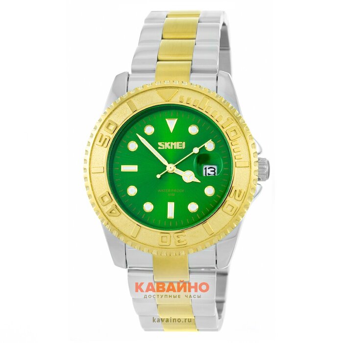 Skmei 9295TGDGN silver/gold-green (фото 2)