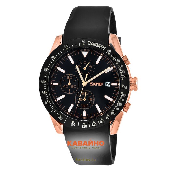 Skmei 9253PRGBK rose gold/black-silicone strap купить в часовом интернет-магазине