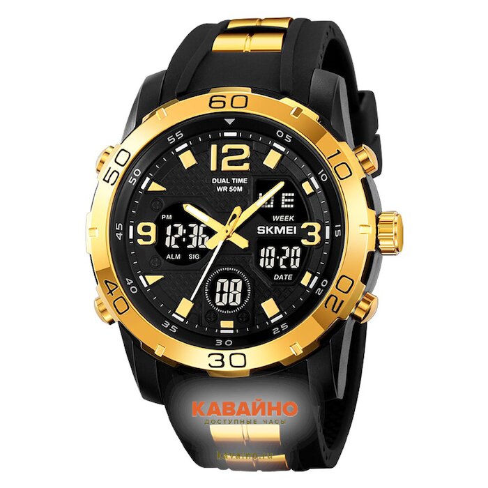 Skmei 2102GDBK gold/black (фото 2)