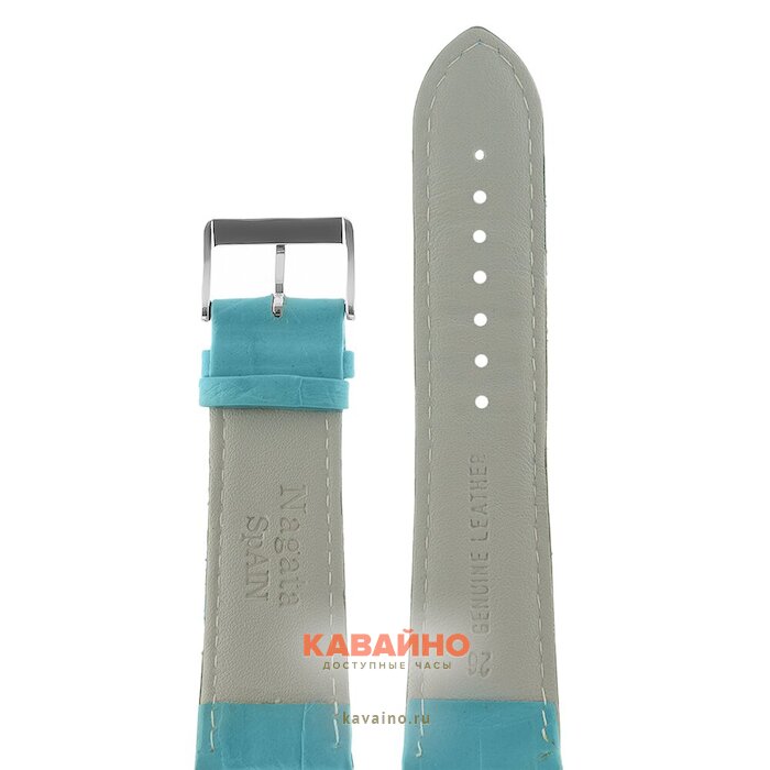 Nagata 26 мм бирюзовый croco с серебряной застёжкой (фото 2)