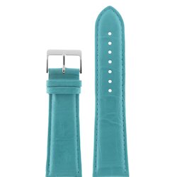 Nagata 26 мм бирюзовый croco с серебряной застёжкой