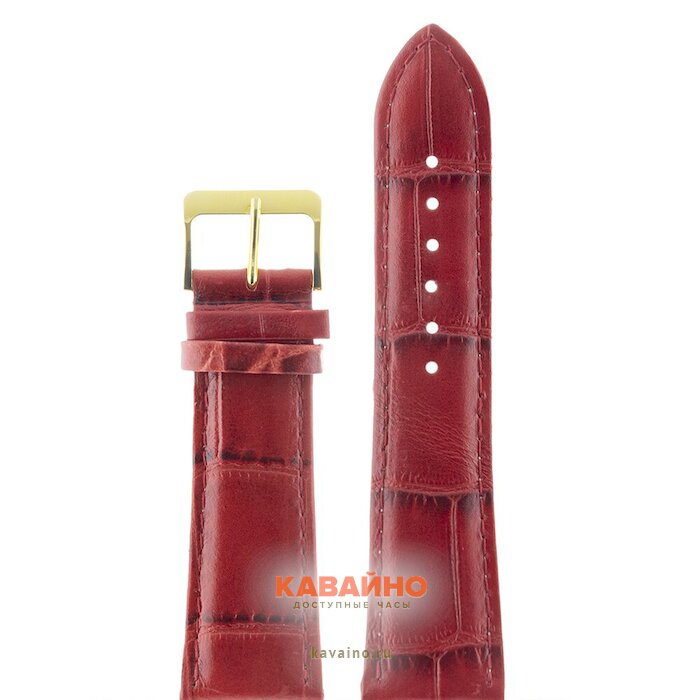 Nagata 24 мм красный croco с золотой застёжкой купить в часовом интернет-магазине