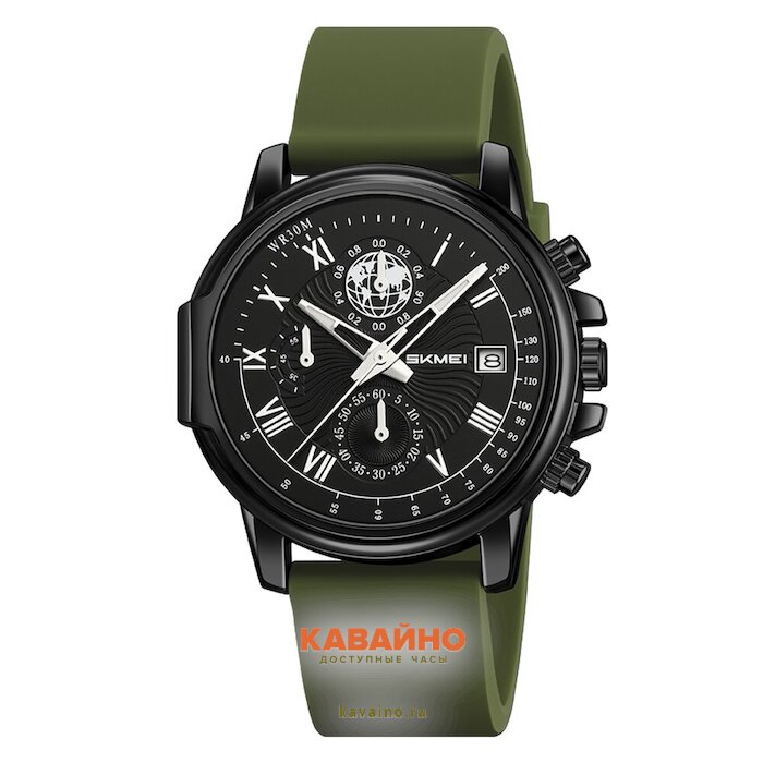 Skmei 2468BKAG black/army green (фото 2)