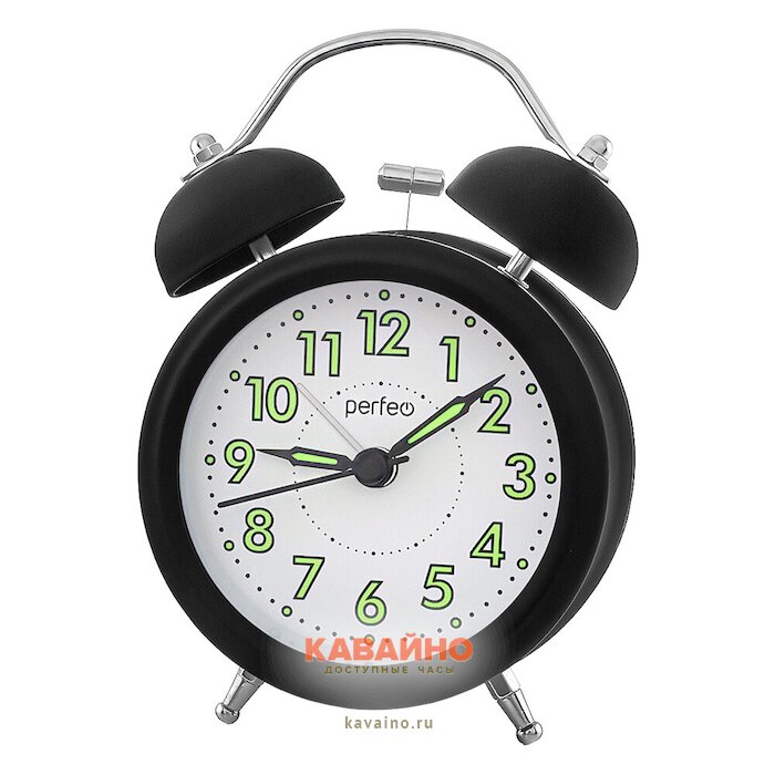 Perfeo PF-TC-027 колокольчик круг, подсветка, чер купить в часовом интернет-магазине