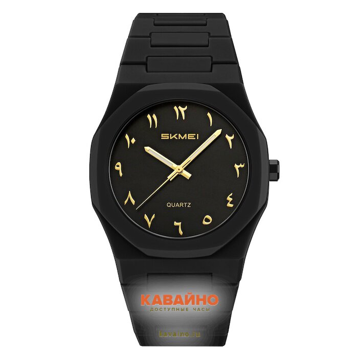 Skmei 2615BKBK-AR black-arabic(gold) купить в часовом интернет-магазине