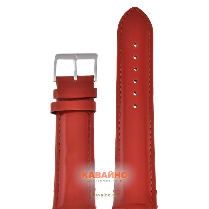 Nagata 22 мм красн лак с серебряной застёжкой купить в часовом интернет-магазине