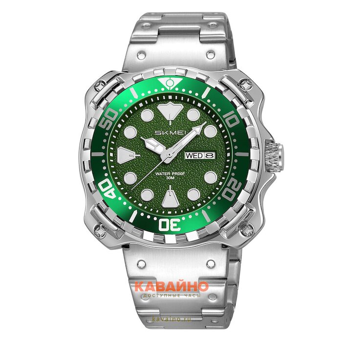 Skmei 9385SIGN silver/green (фото 2)