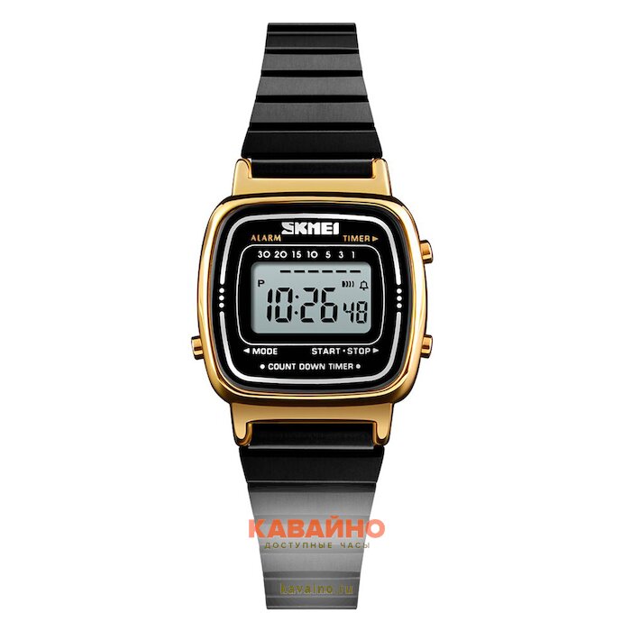 Skmei 1901SGDBK gold case black steel купить в часовом интернет-магазине