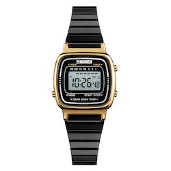 Skmei 1901SGDBK gold case black steel