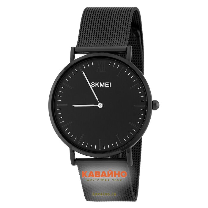 Skmei 1181SBKBK black/black hands mesh band (фото 2)