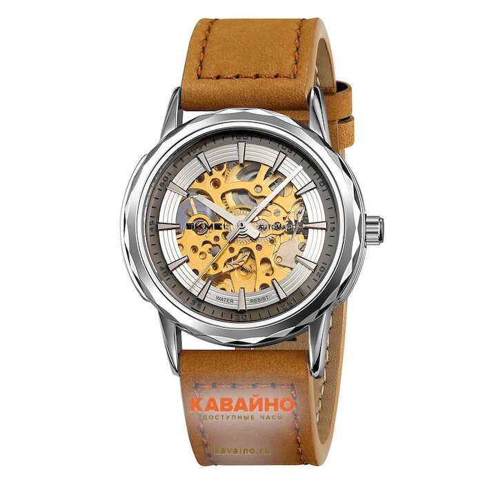 Skmei M035LSILTBN silver/light brown-leather купить в часовом интернет-магазине