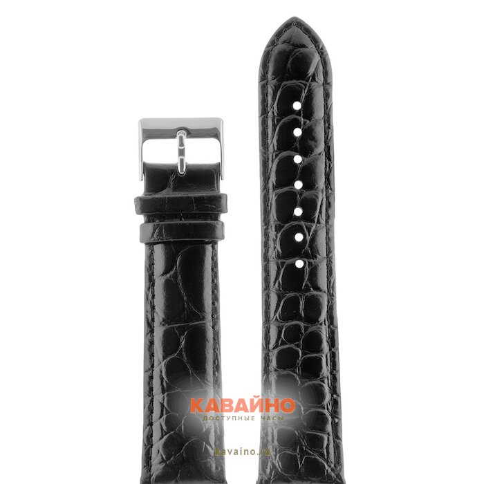 Nagata 22 мм чер croco глянец с серебряной застёжкой купить в часовом интернет-магазине