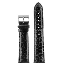 Nagata 22 мм чер croco глянец с серебряной застёжкой
