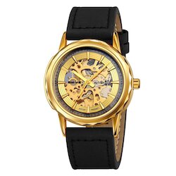 Skmei M035LGDBK gold/black-leather